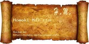 Homoki Márta névjegykártya